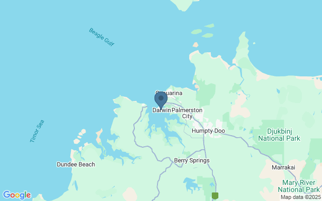 Kaart met locatie Darwin Wharf Precinct